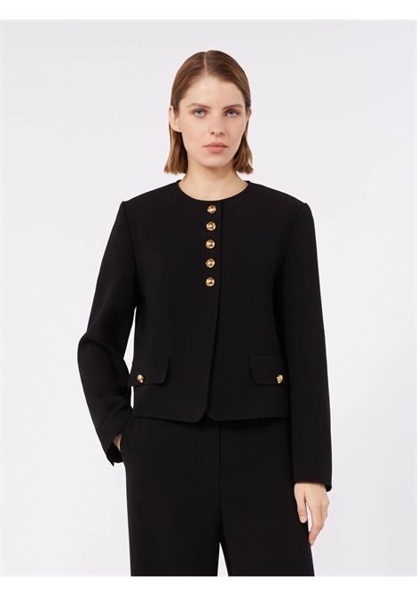 Max Mara Studio Women's MSTPANIERE Black Technical Cady Boxy Crewneck Jacket Max Mara Studio |  | 2626046025600001
